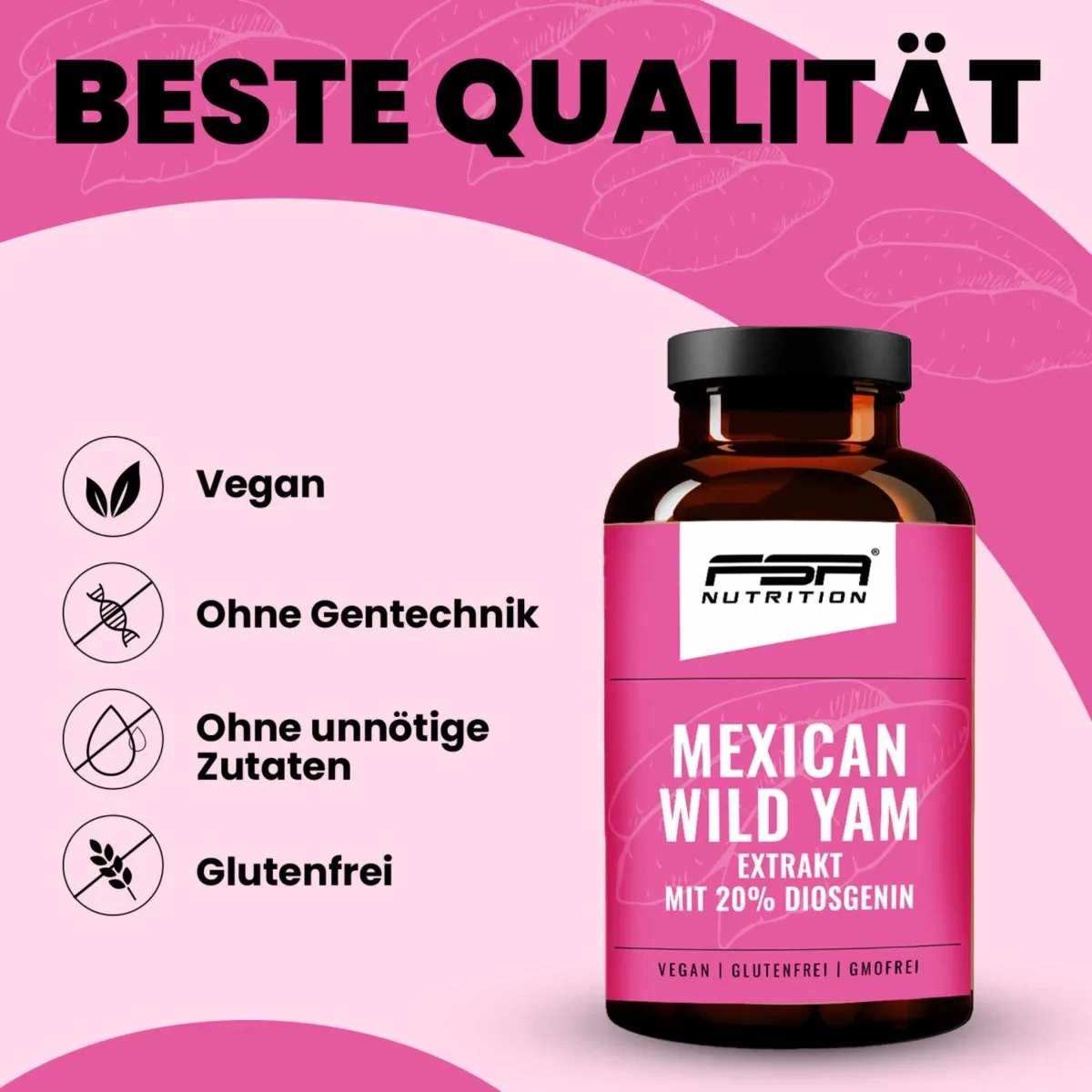 FSA Nutrition Mexican Wild Yams Extrakt Kapseln 180 Stück