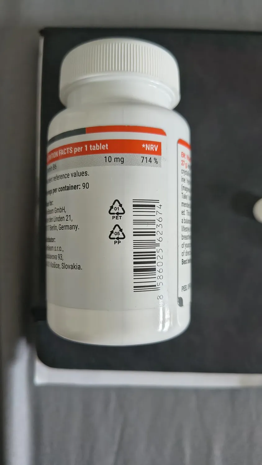 GymBeam Vitamin B6 Kapseln 90 Stück für Nerven