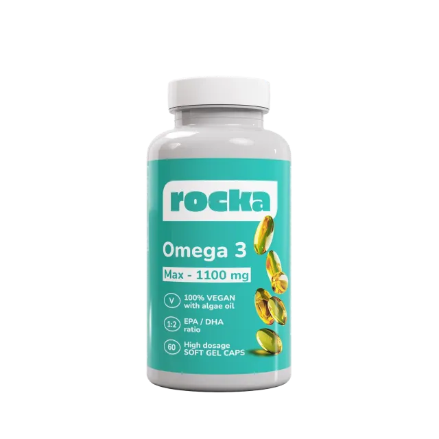 Rocka Nutrition Vegan Omega 3 Kapseln Pure Neutral 60 Stk Algenöl