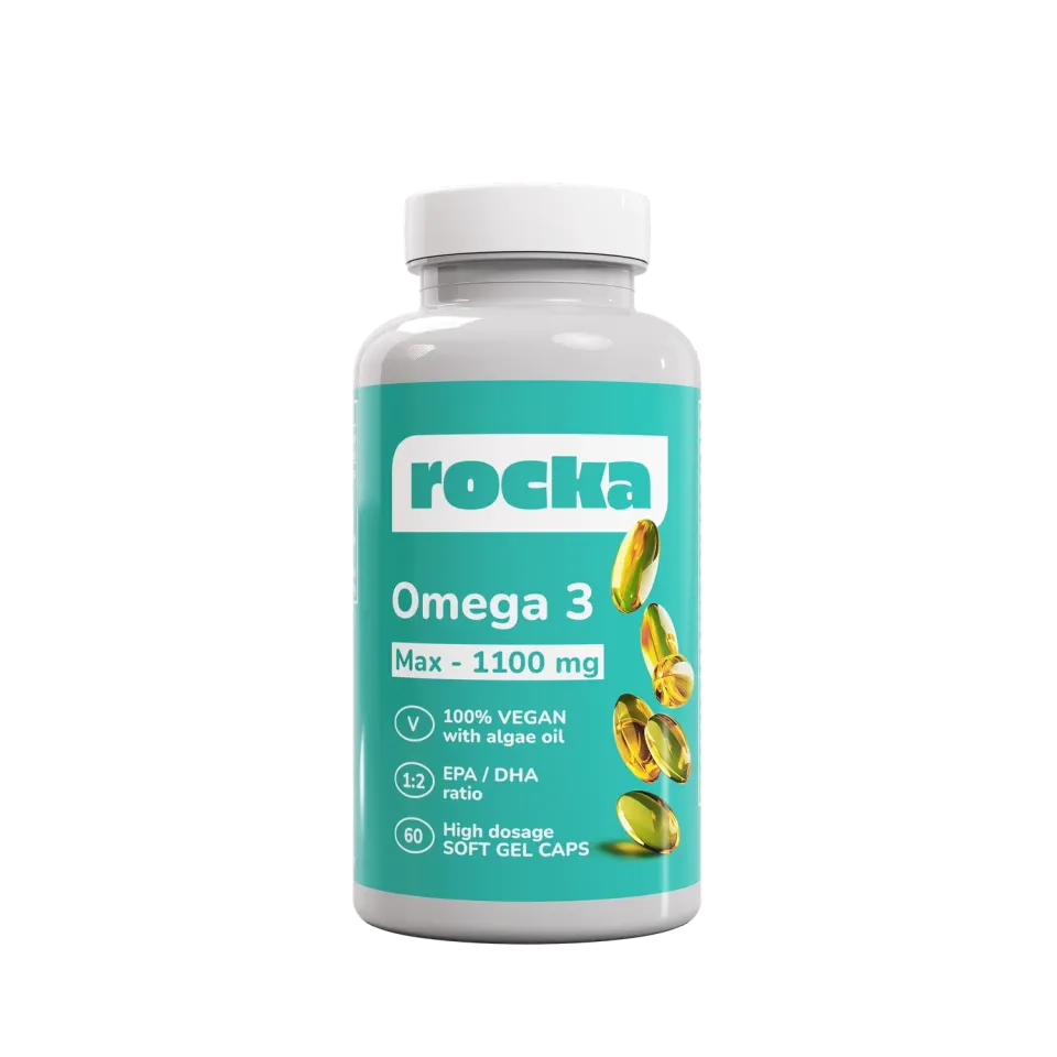 Rocka Nutrition Vegan Omega 3 Kapseln Pure Neutral 60 Stk Algenöl