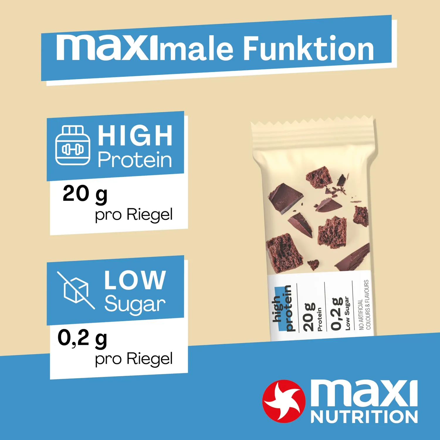 MaxiNutrition Classic Chocolate Brownie Proteinriegel 21x40g Low Sugar