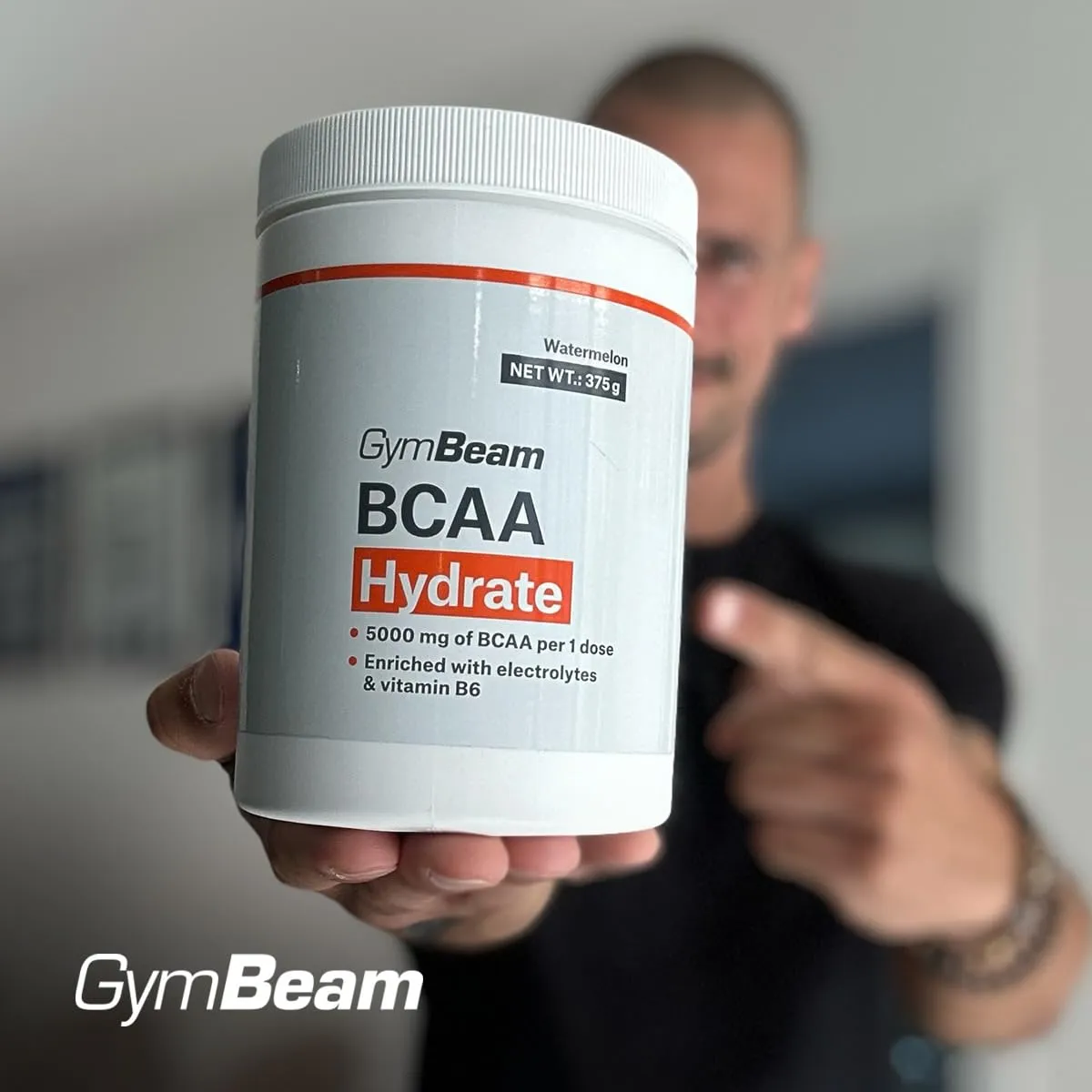 GymBeam BCAA Hydrate Pulver Blaue Himbeere 375 g mit Elektrolyten