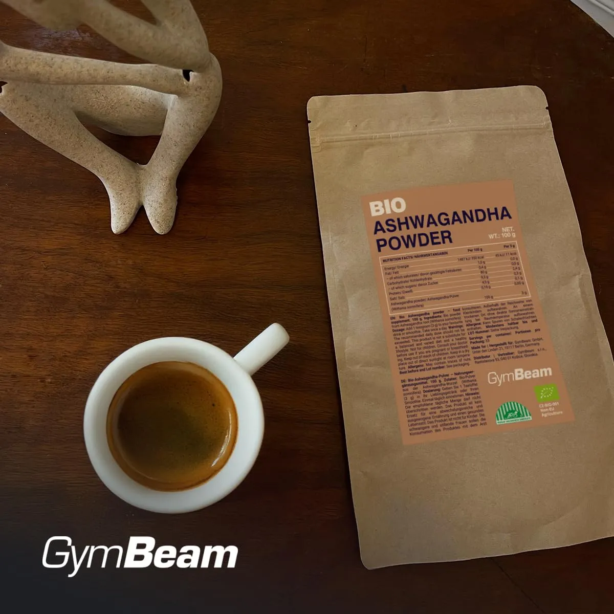 GymBeam Bio-Ashwagandha Pulver Stress 100g vegan