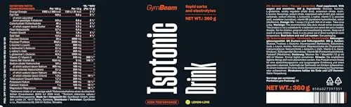 GymBeam Isotonic Drink Pulver 360 g Zitrone-Limette mit BCAA