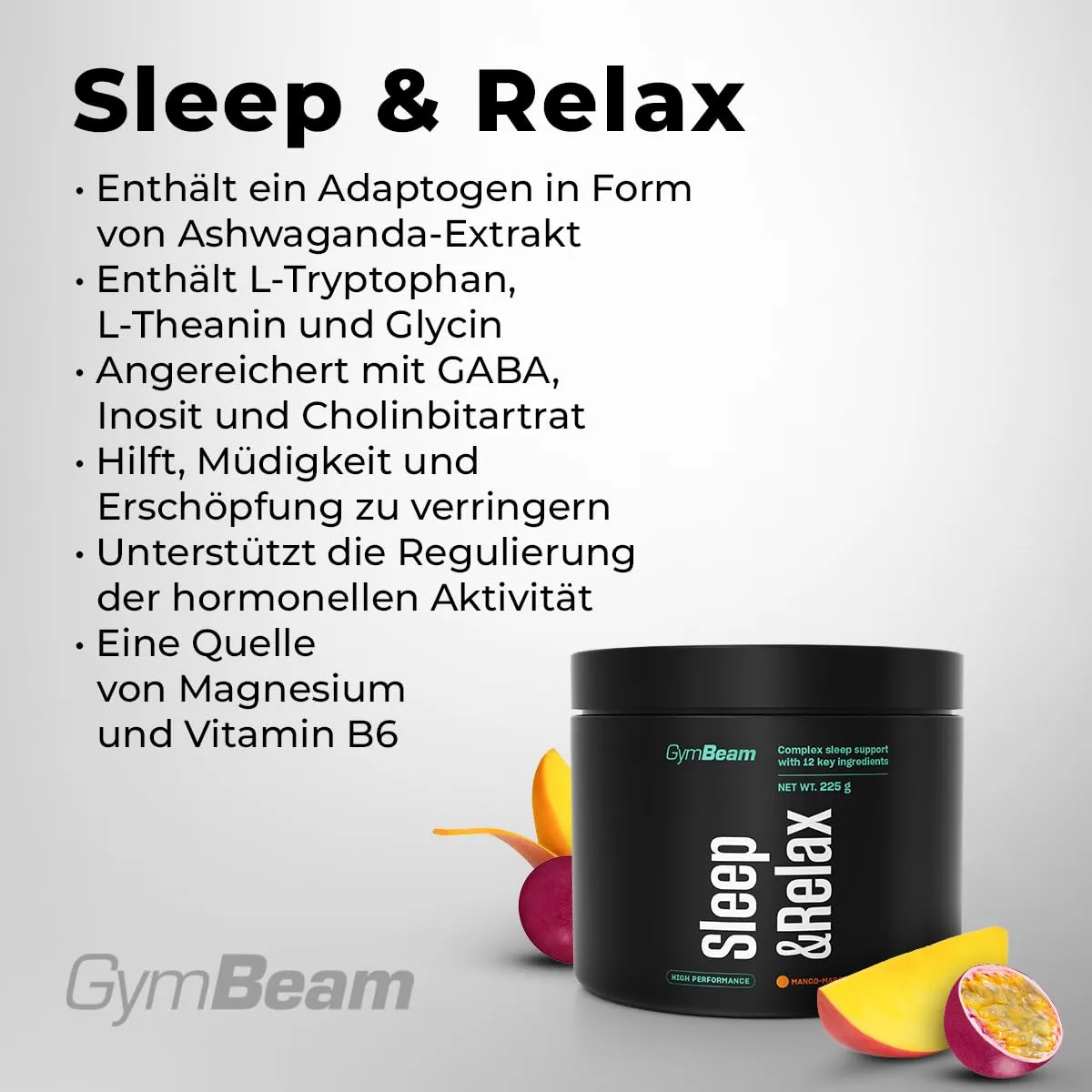 GymBeam Schlaf Entspannungspulver 225 g Mango