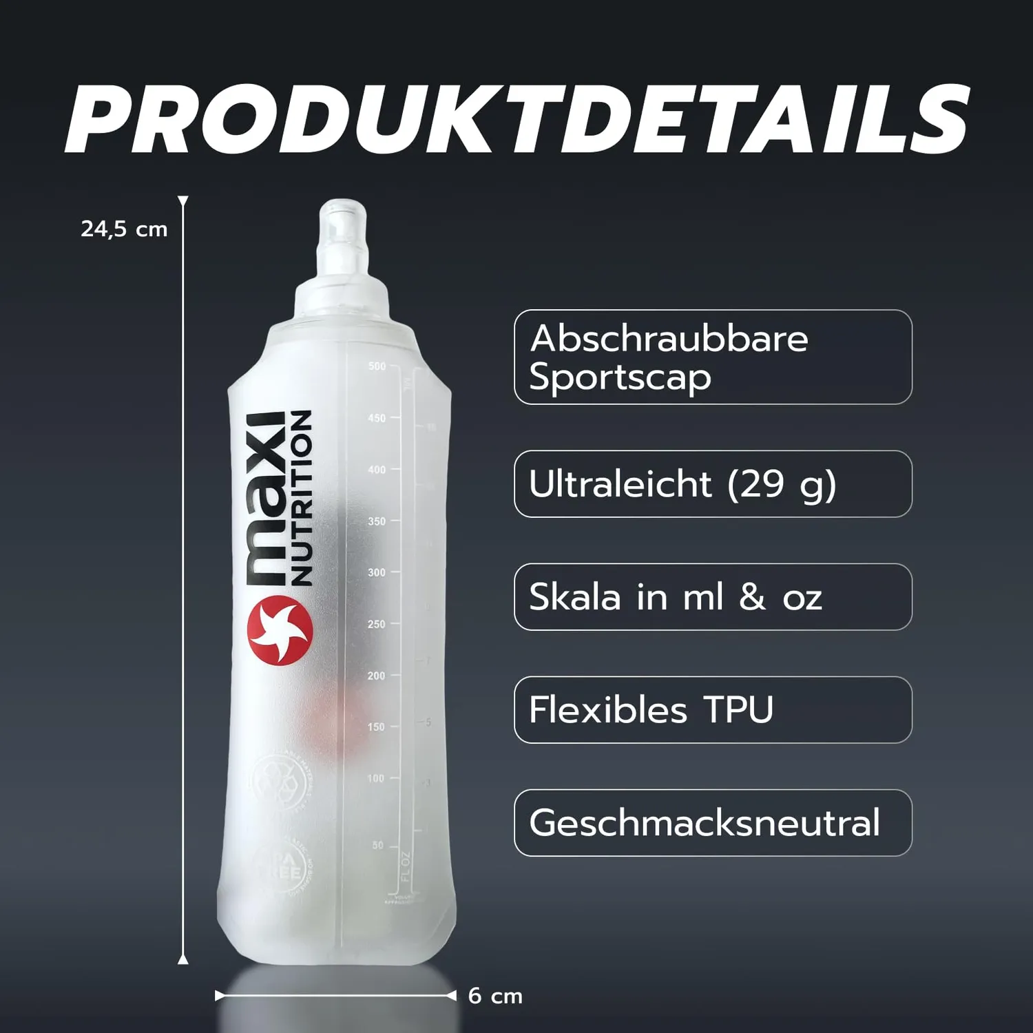 MaxiNutrition Soft Flask 500 ml faltbare Trinkflasche