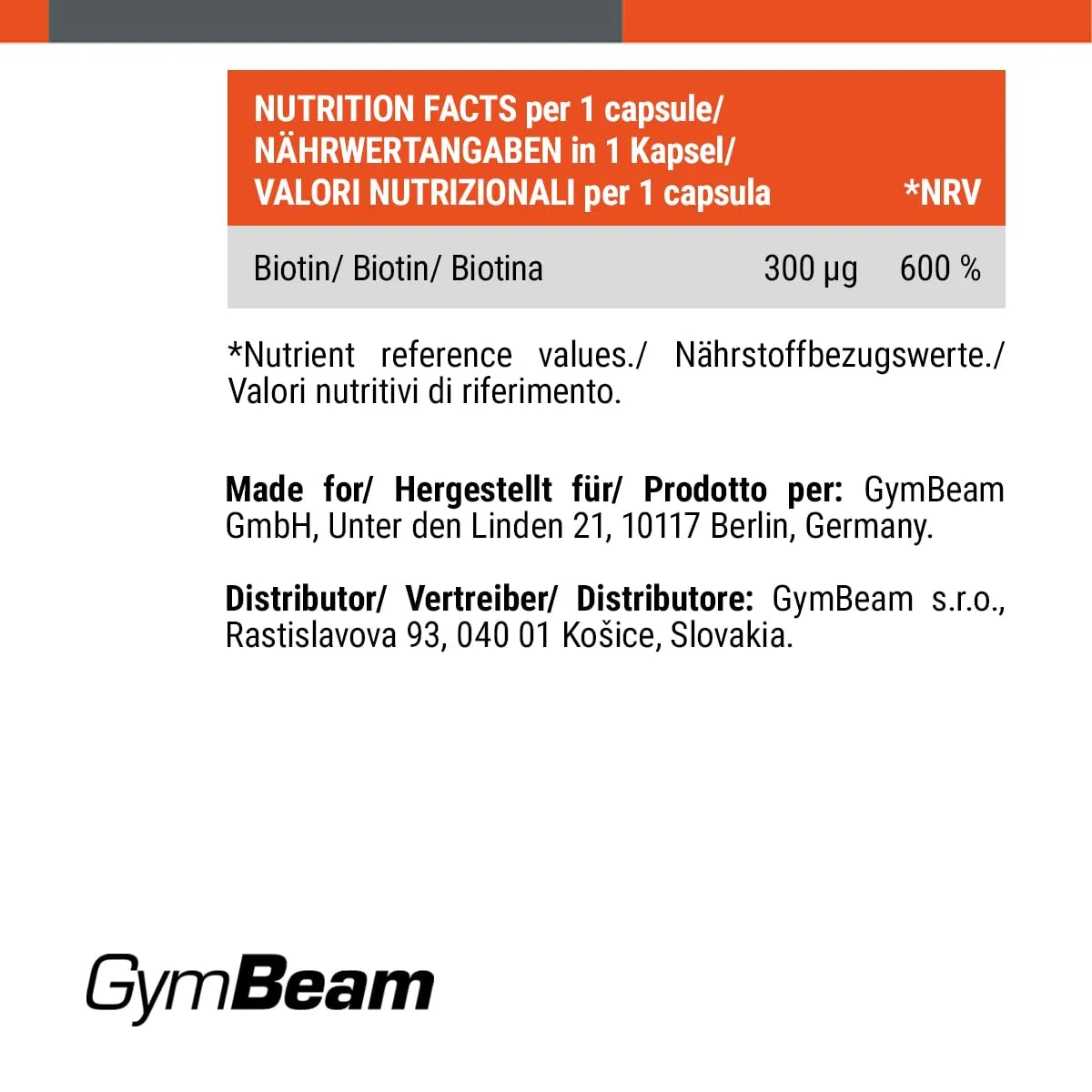 GymBeam Biotin Tabletten vegan für Haare Haut Nägel