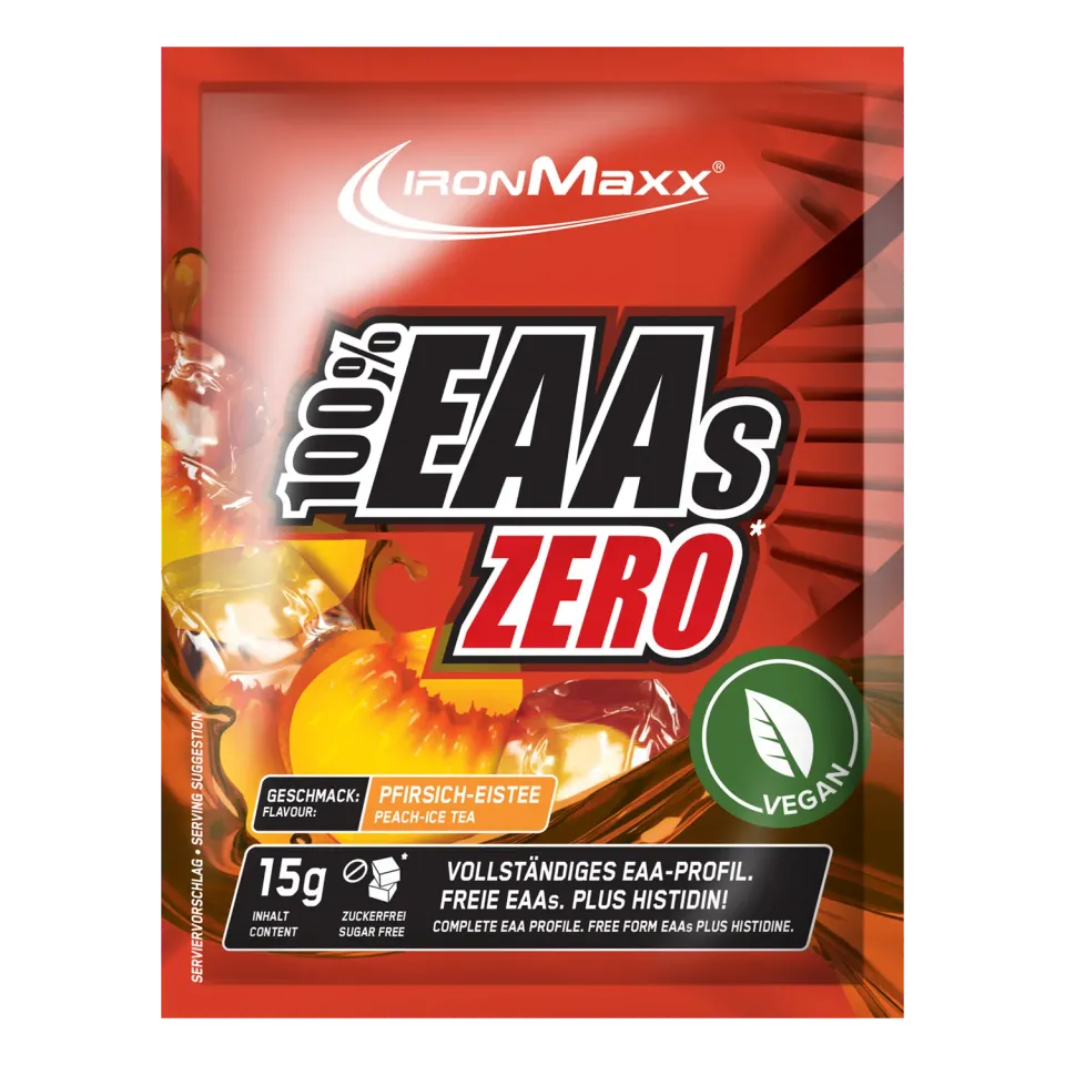 IronMaxx 100% EAAs Zero Peach Ice Tea 15g zuckerfrei