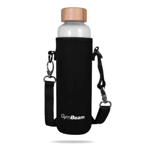GymBeam Trinkflasche Glasflasche 600 ml Bambusdeckel