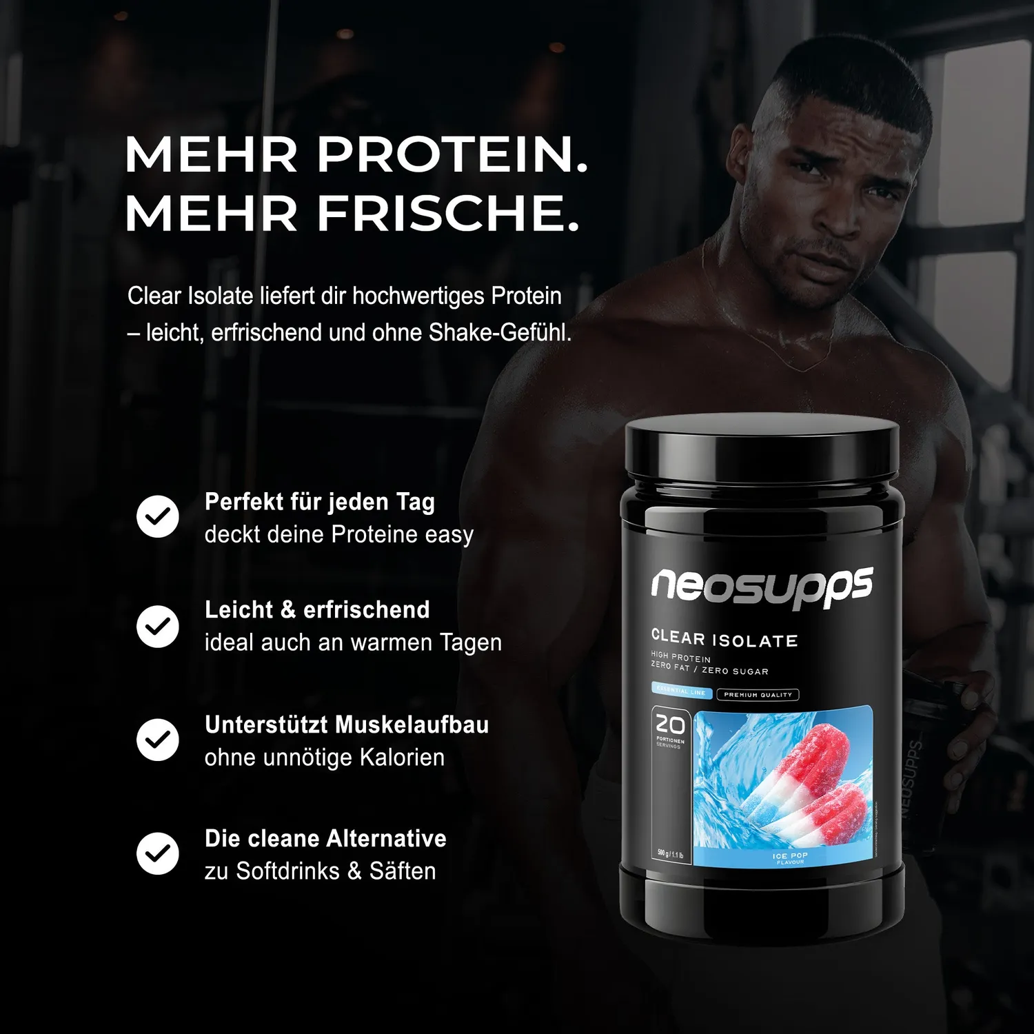 Neosupps Clear Isolate Protein Ice Pop 500g erfrischend