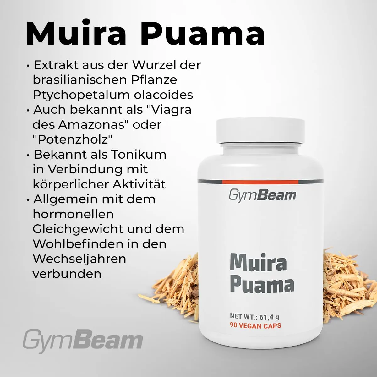 GymBeam Muira Puama Kapseln 90 Stk vegan