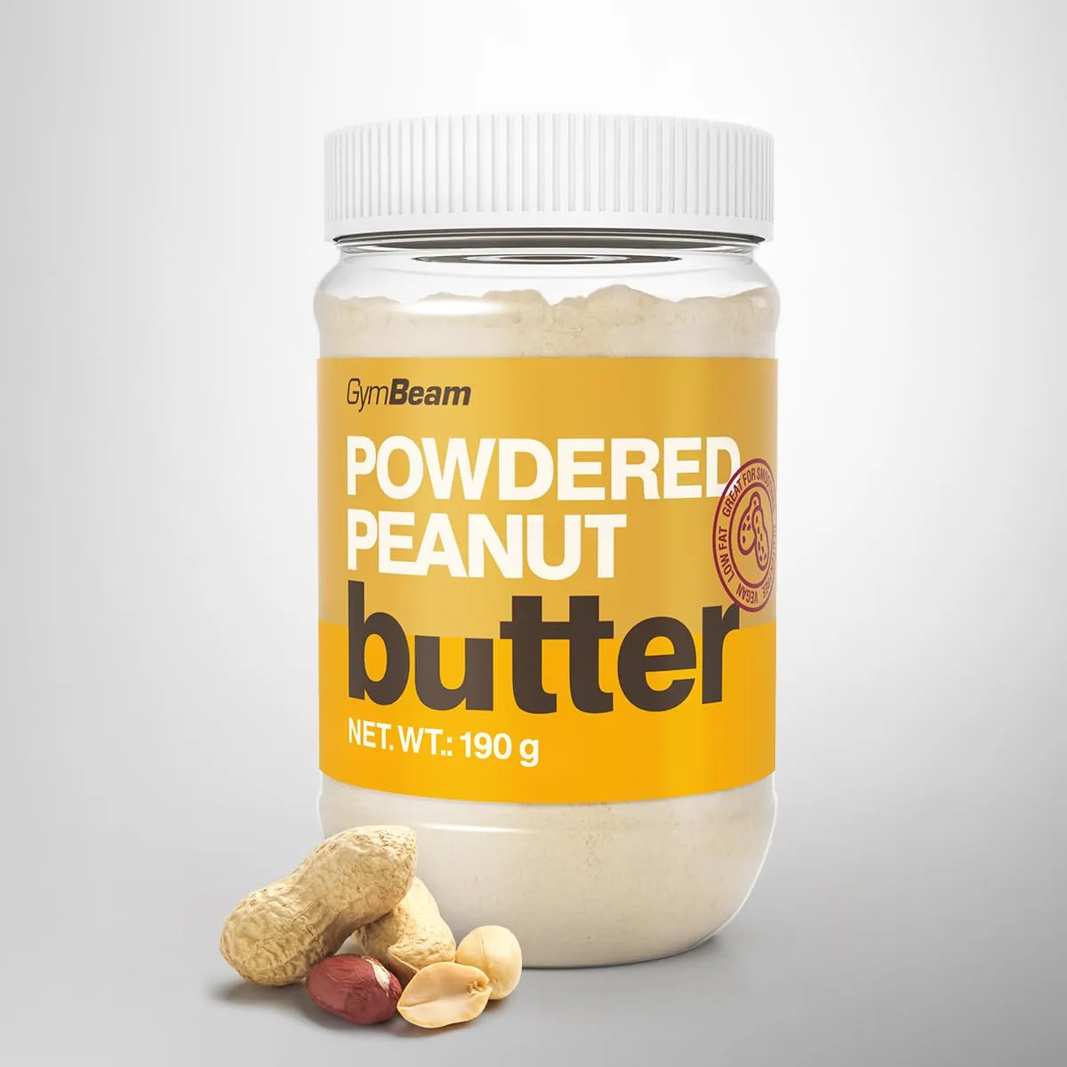 GymBeam Erdnussbutter Pulver 190g proteinreich glutenfrei