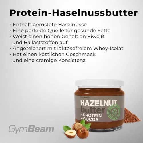 GymBeam Protein Haselnussbutter Creme 340g mit Whey-Isolat