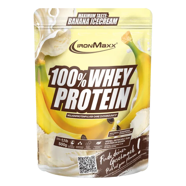 IronMaxx 100% Whey Protein Banana Ice Cream 500g zuckerfrei