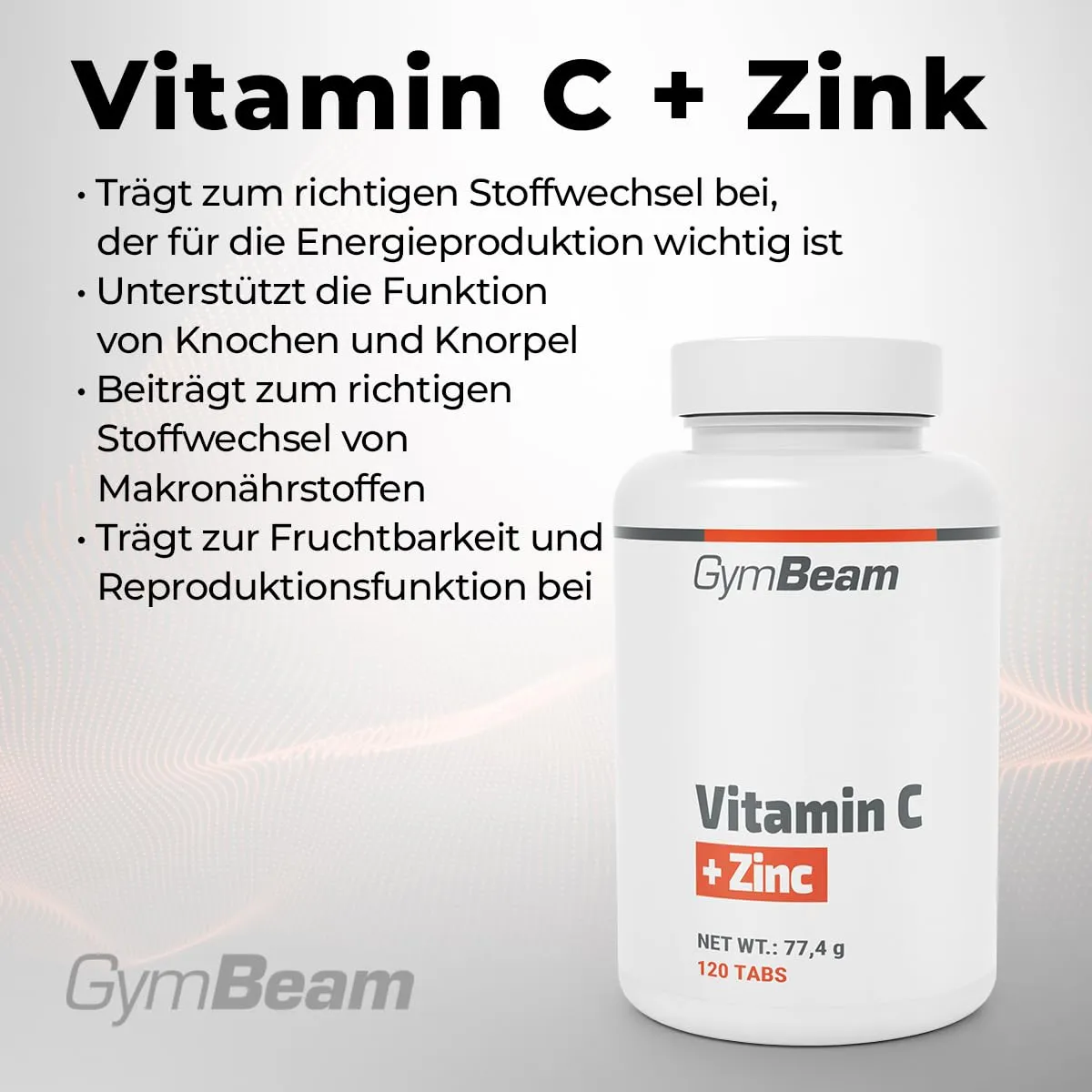 GymBeam Vitamin C + Zink Tabletten 120 Stück Immun