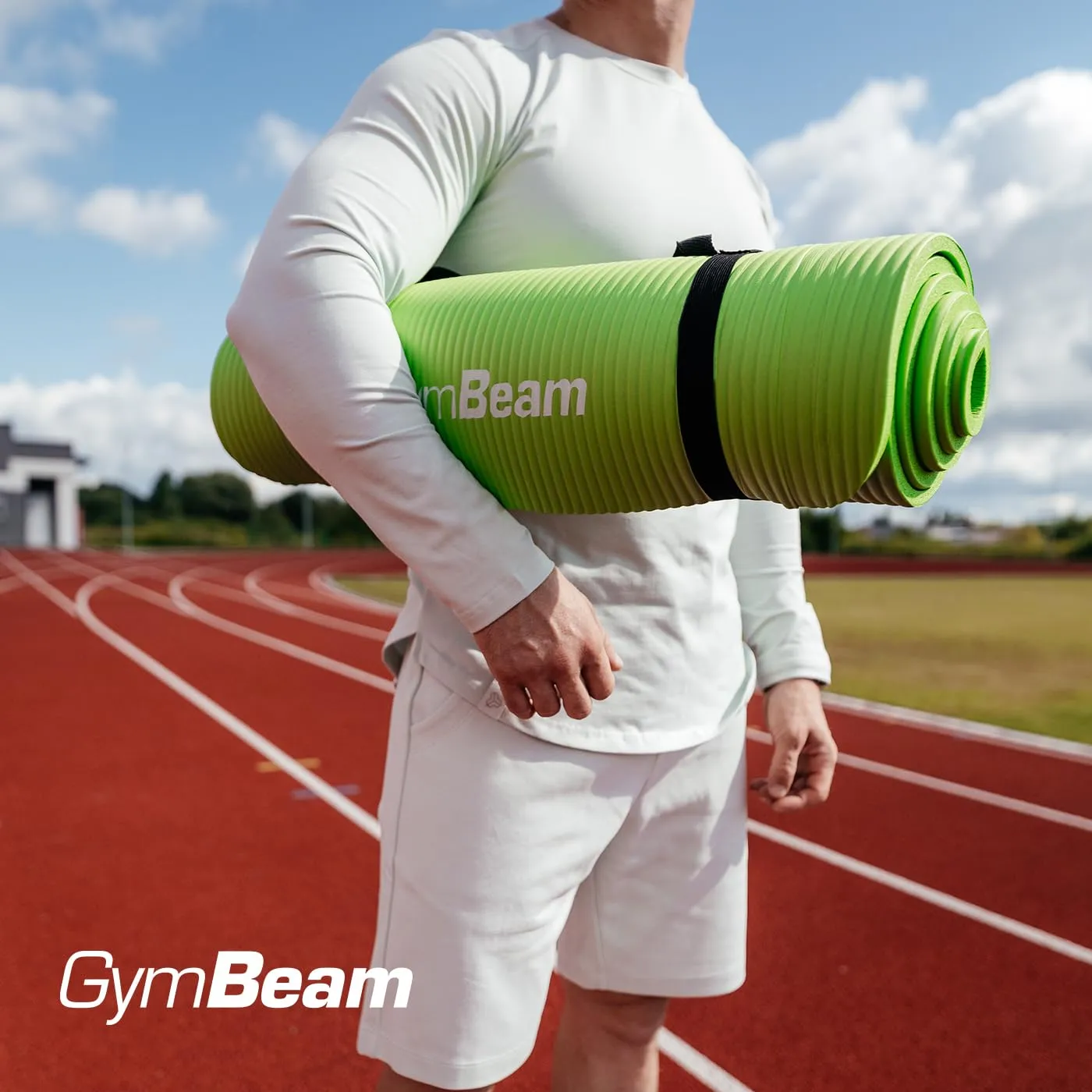 GymBeam Fitnessmatte Yogamatte Blau 180x61x1 cm rutschfest