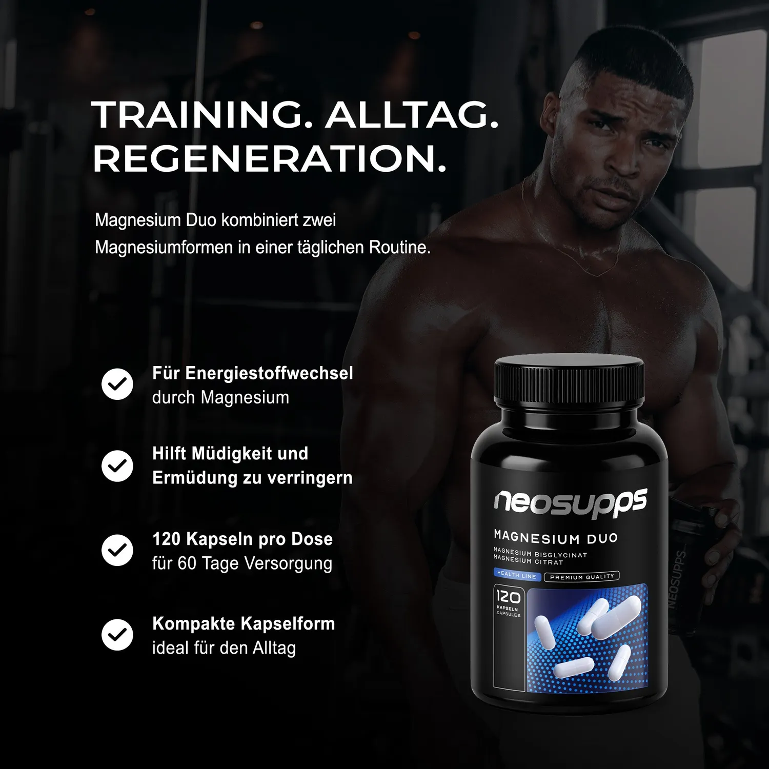 Neosupps Magnesium Duo Kapseln 120 Stück Citrat Bisglycinat