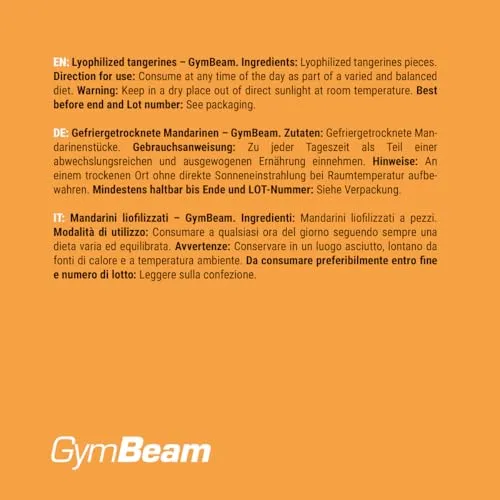 GymBeam Mandarinen gefriergetrocknet 100 g Snack