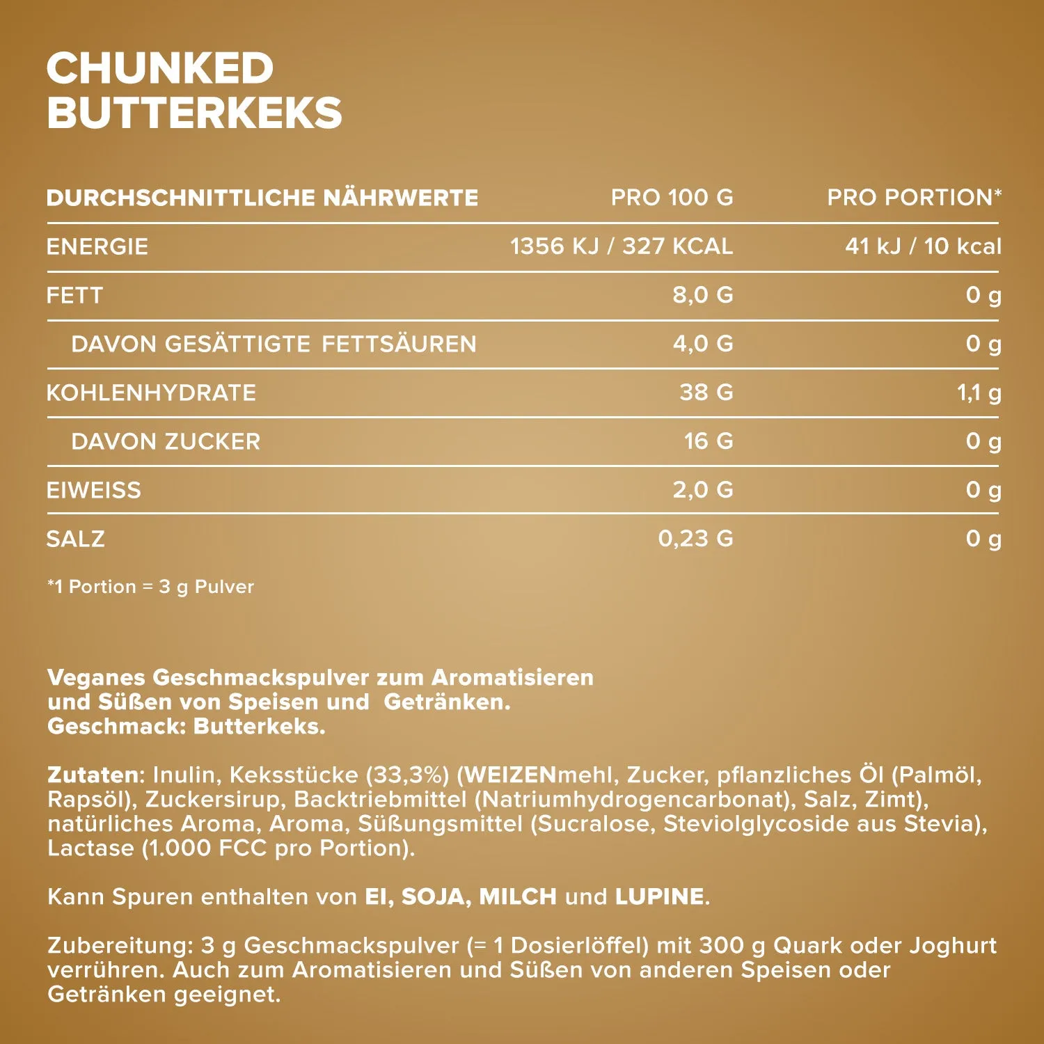 IronMaxx Chunked Geschmackspulver Butterkeks 150g vegan
