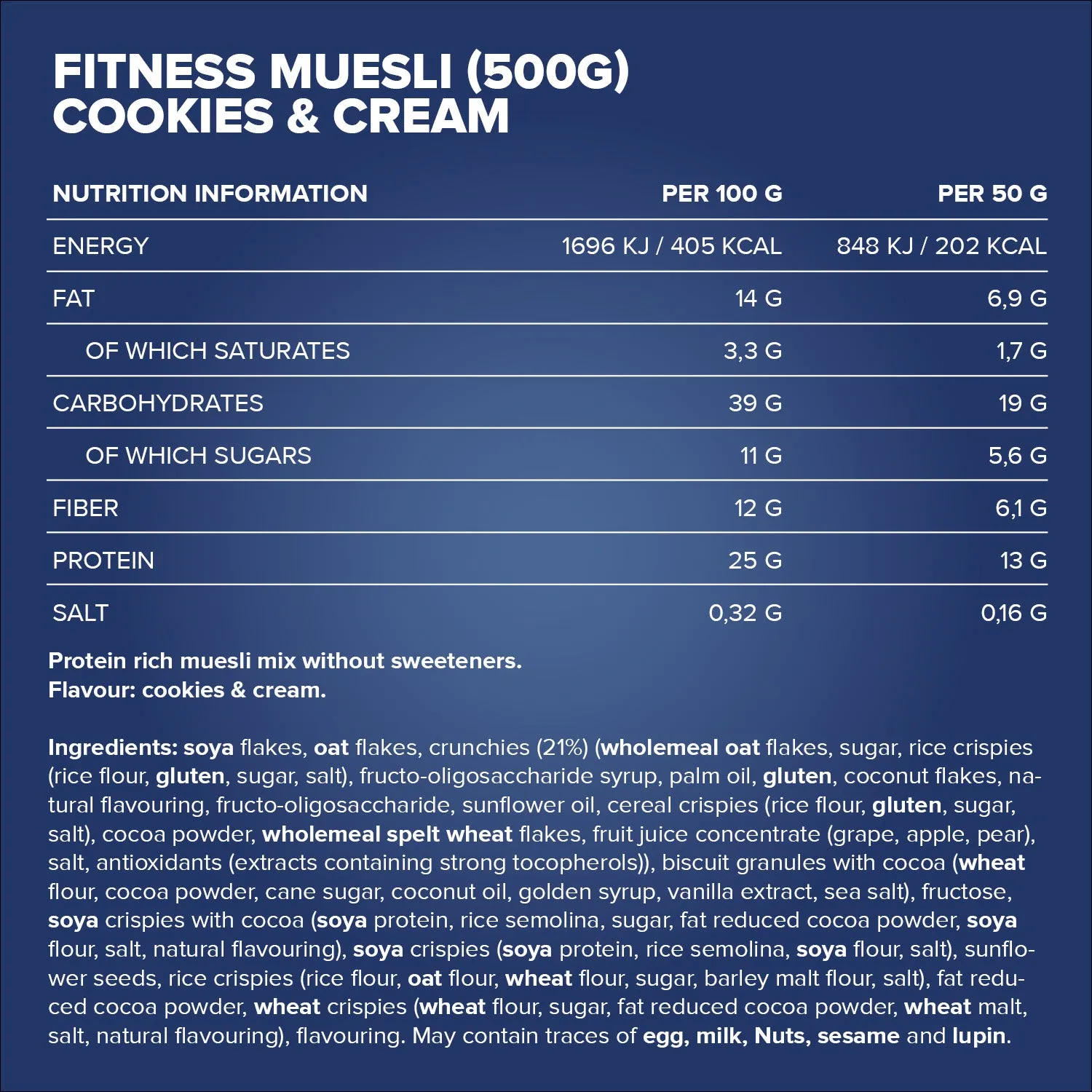 IronMaxx Fitness Müsli 500 g Cookies & Cream vegan