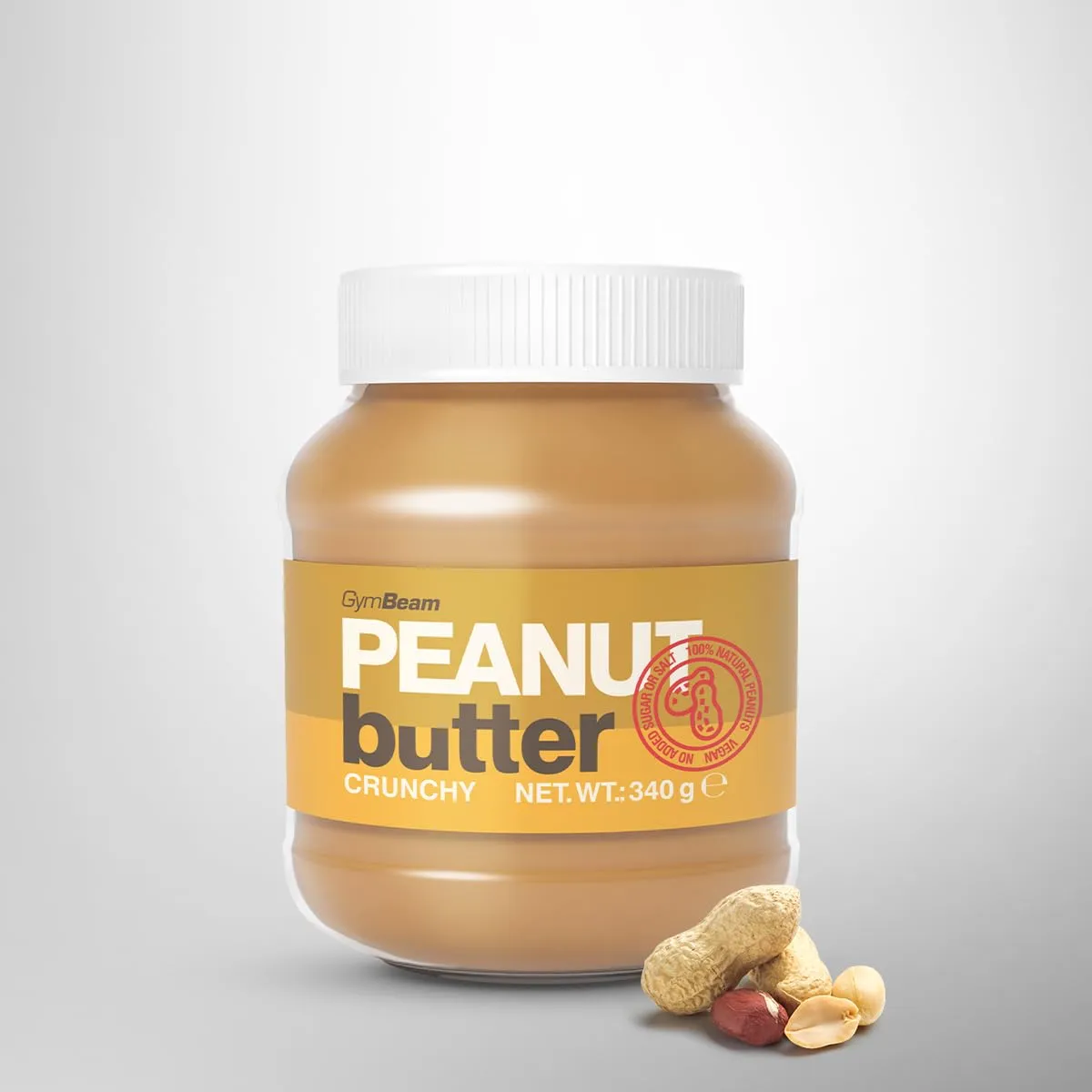 GymBeam Erdnussbutter Crunchy 340g ohne Zuckerzusatz