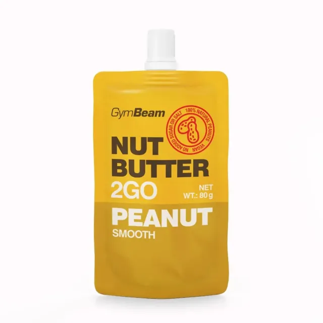 GymBeam Erdnussbutter 2GO 15x80g Quetschbeutel nature