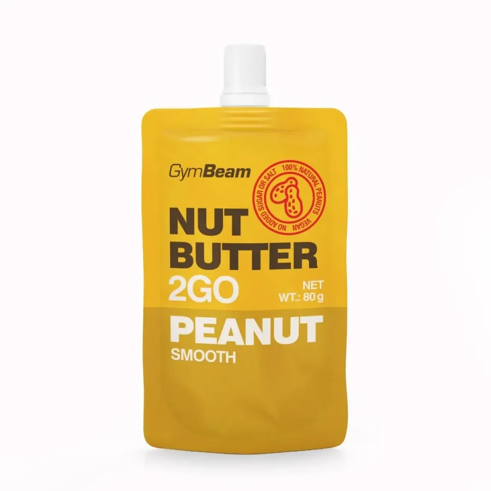 GymBeam Erdnussbutter 2GO 15x80g Quetschbeutel nature