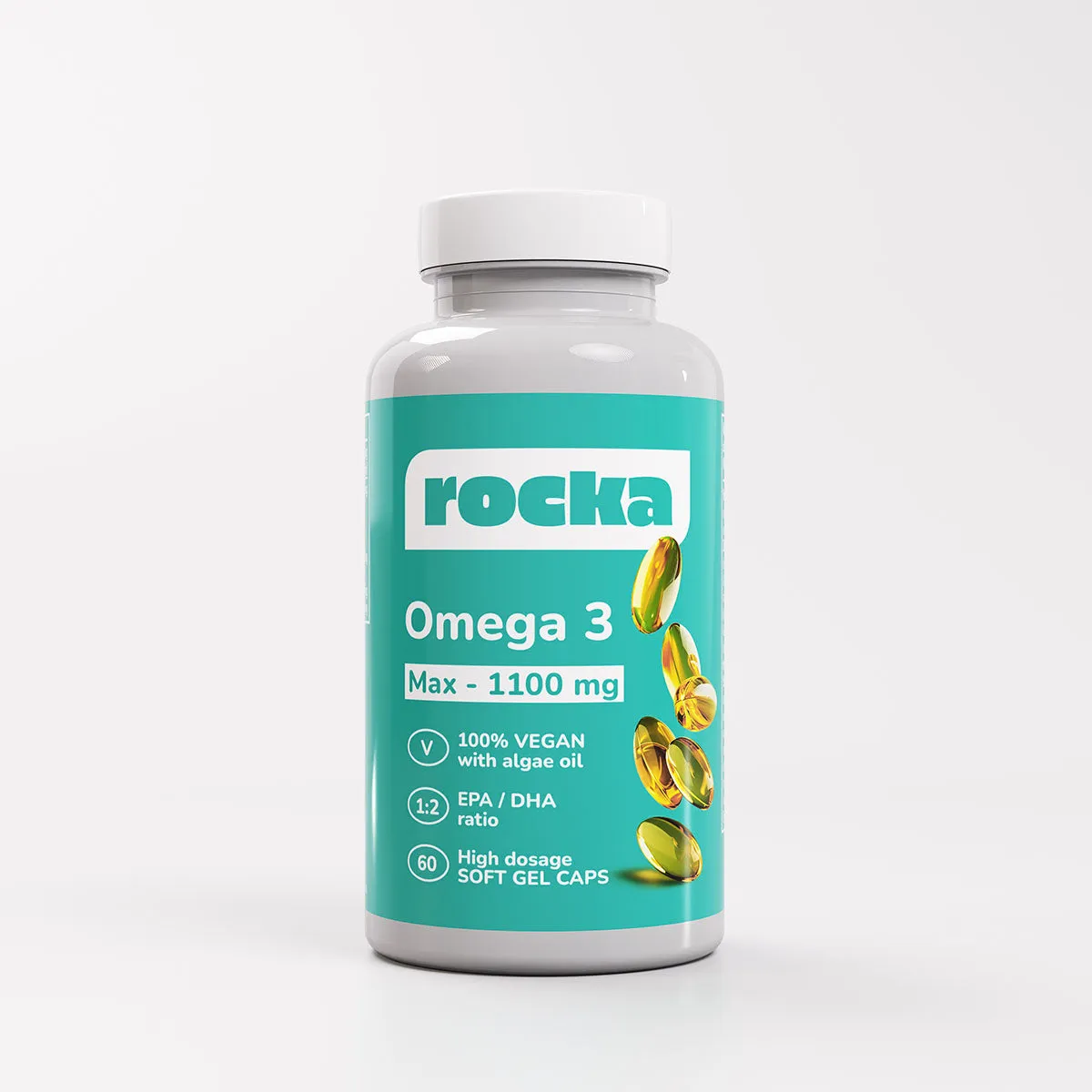 Rocka Nutrition Vegan Omega 3 Kapseln Pure Neutral 60 Stk Algenöl