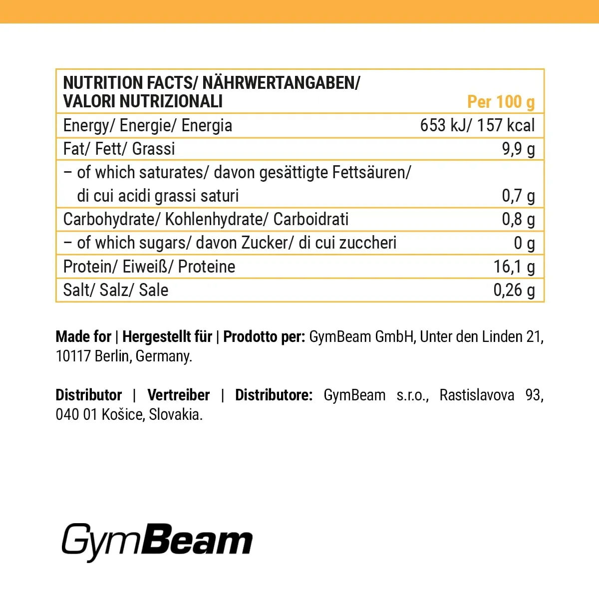 GymBeam Tofu Natur pflanzliches Protein 15x200g zuckerfrei