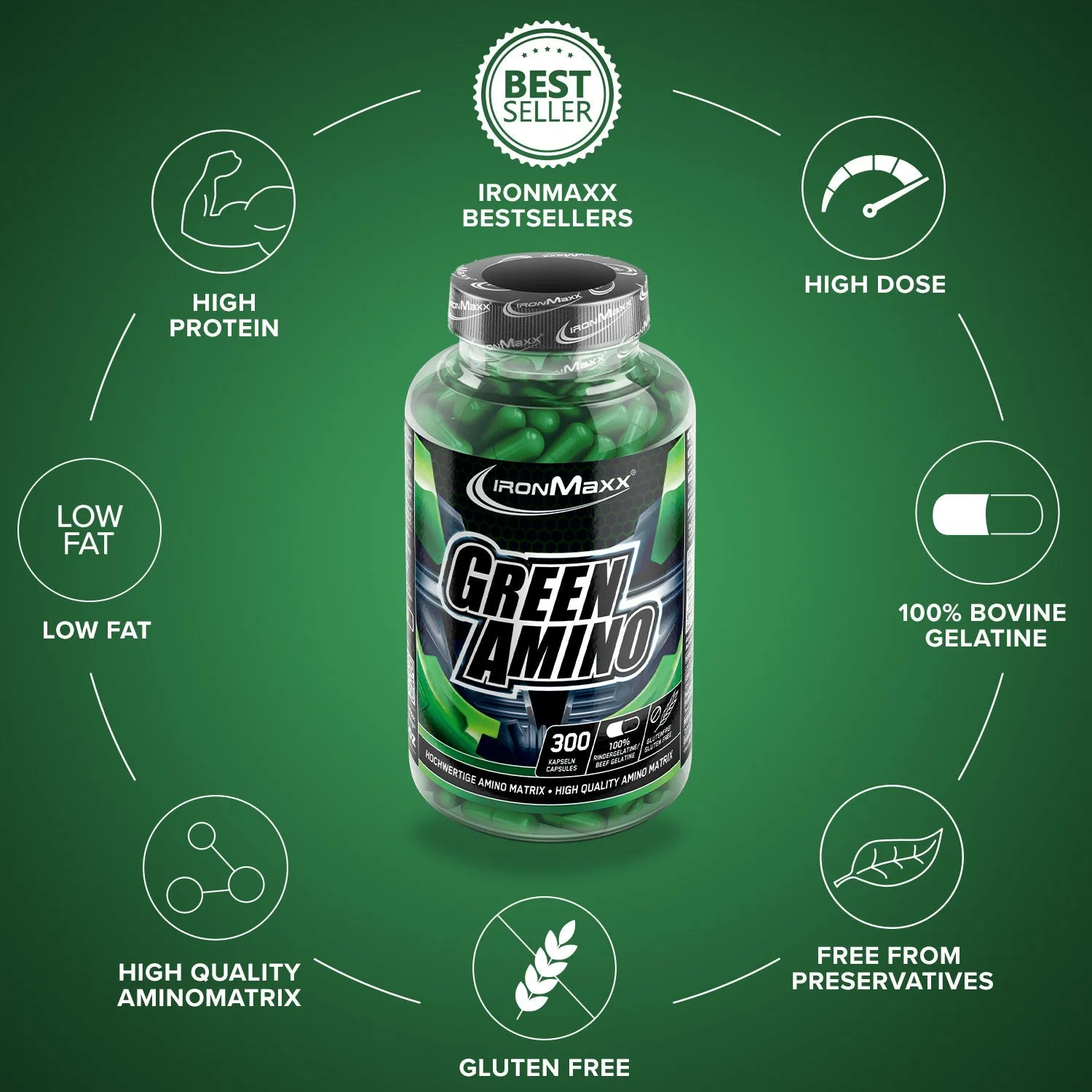 IronMaxx Green Amino EAA Kapseln 300 Caps vegan?
