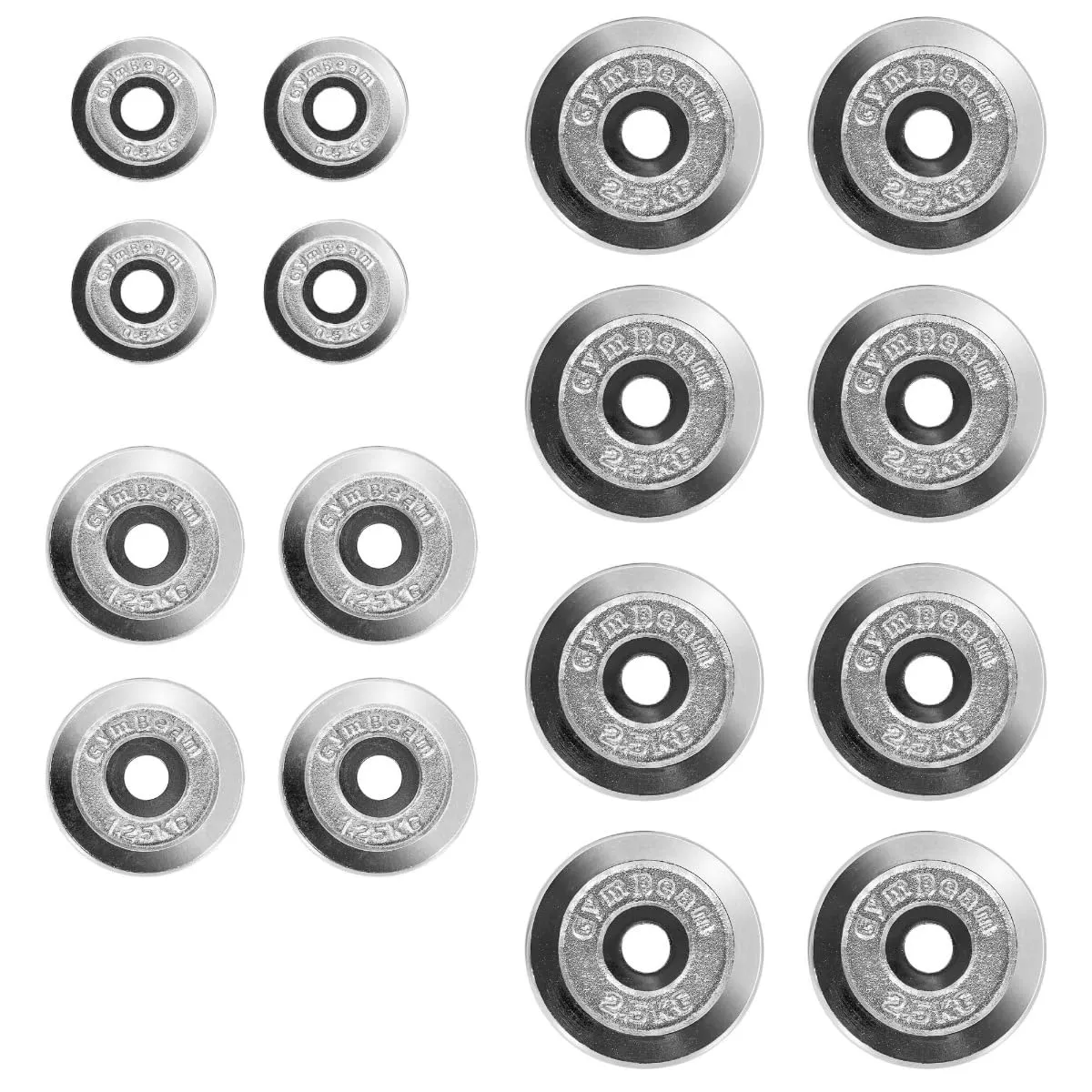 GymBeam Hantelset 30 kg Kurzhantel-Set 16 Scheiben