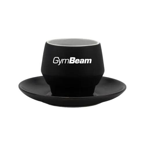 GymBeam Cappuccino Tasse Keramiktasse matt mit Untertasse