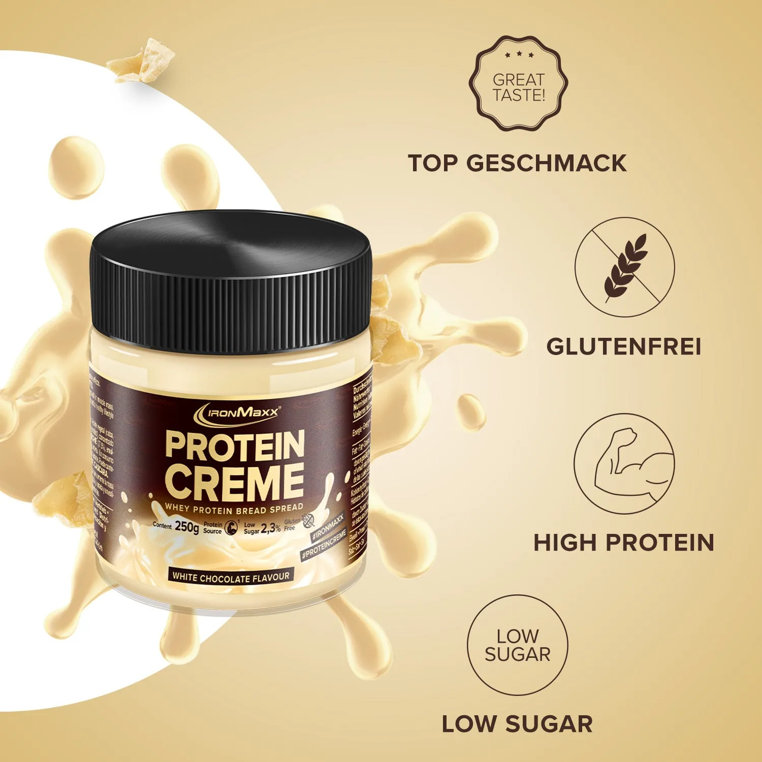 IronMaxx Protein Creme Weiße Schokolade 250g