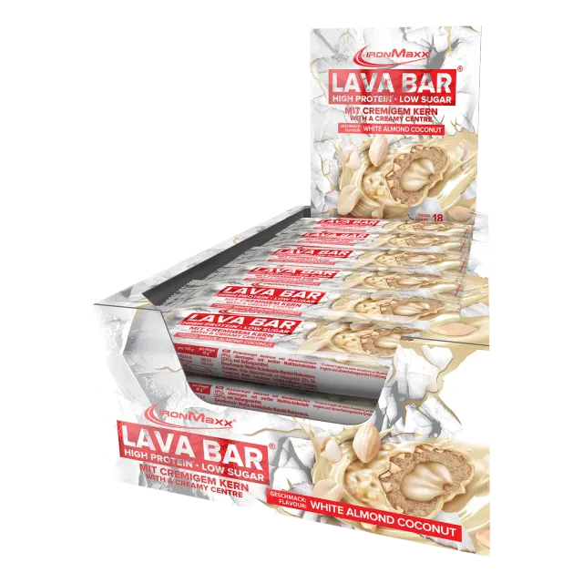 IronMaxx Lava Bar Proteinriegel White Almond Coconut 18x40g