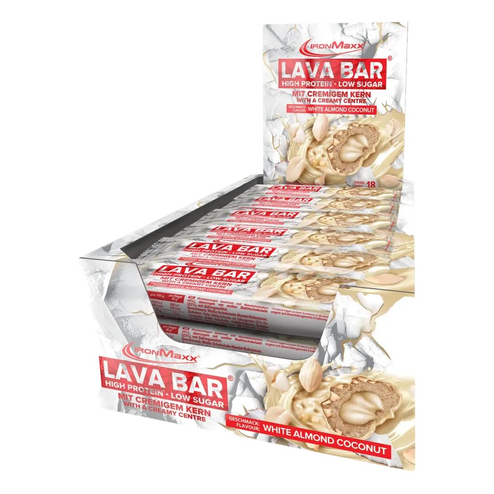 IronMaxx Lava Bar Proteinriegel White Almond Coconut 18x40g