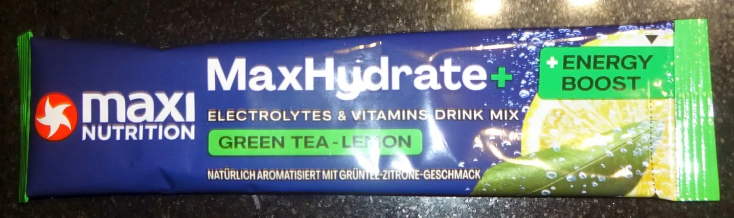 MaxiNutrition MaxHydrate+ Energy Elektrolytpulver Green Tea Lemon 8 Sticks