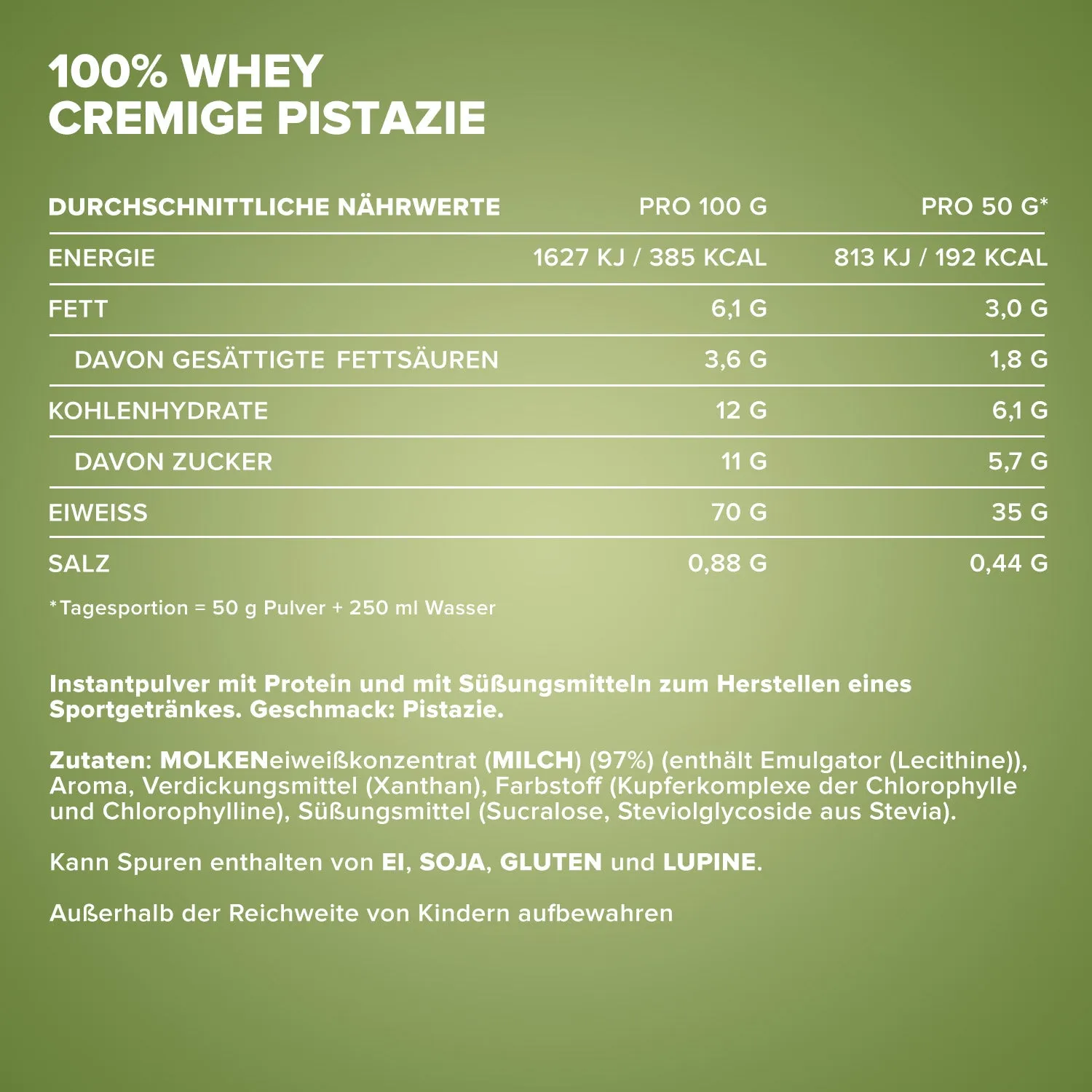 IronMaxx 100% Whey Protein Creamy Pistazie 2350g mit BCAAs