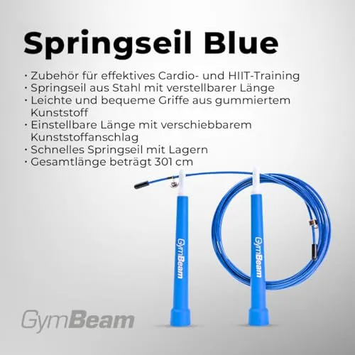 GymBeam Springseil Blau 301 cm verstellbar Stahlseil