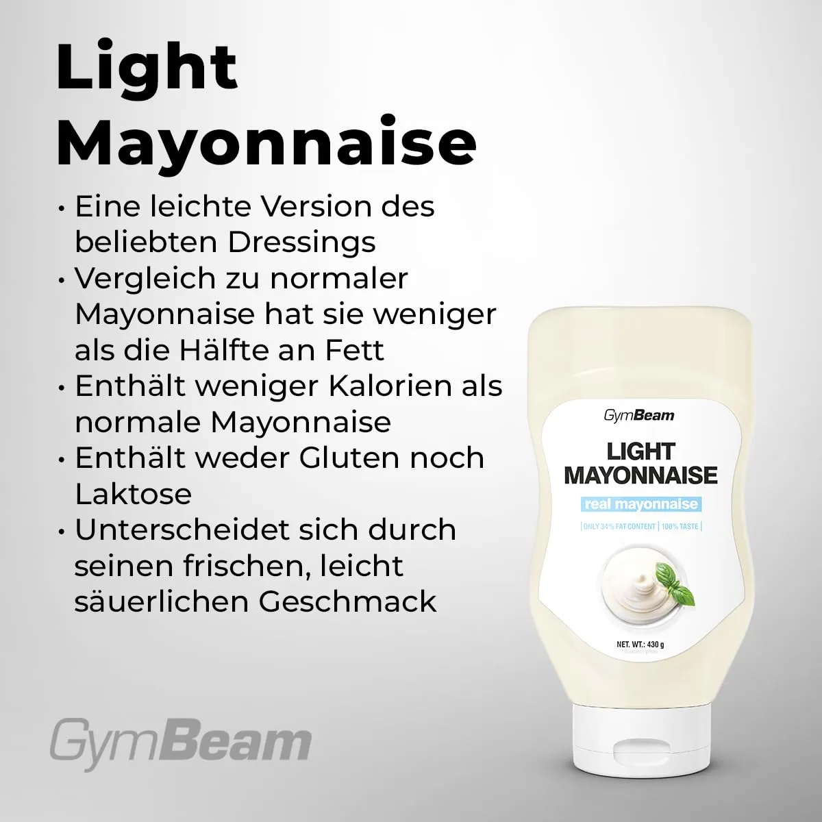 GymBeam Light Mayonnaise 4x430 ml kalorienarm