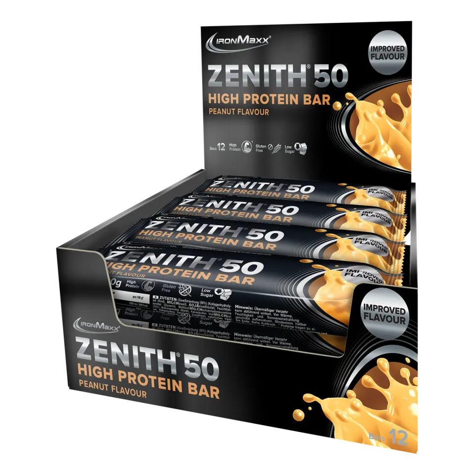 IronMaxx Zenith 50 Proteinriegel 12x100g Erdnuss