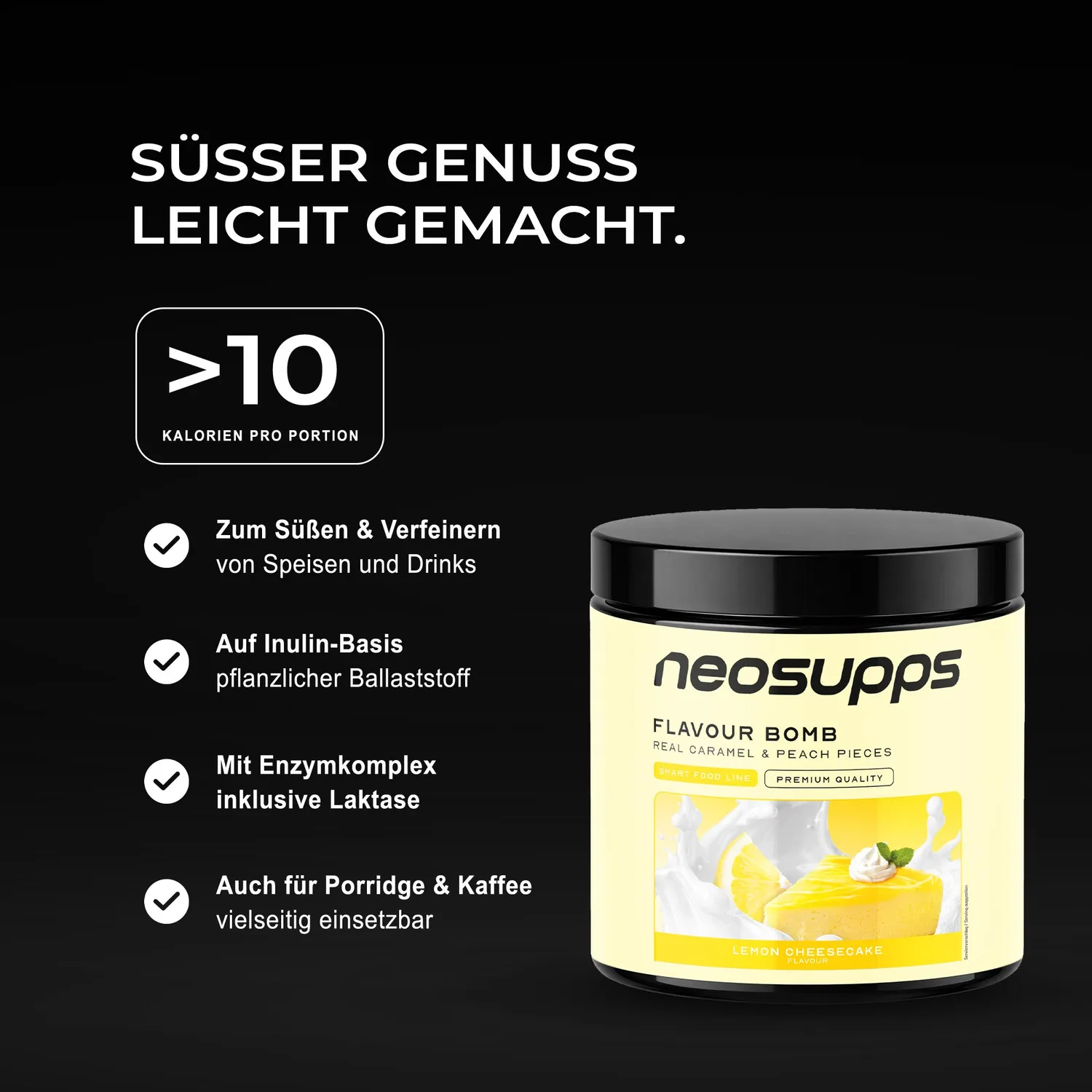 Neosupps Flavour Bomb Lemon Cheesecake Geschmackspulver 250g fruchtig