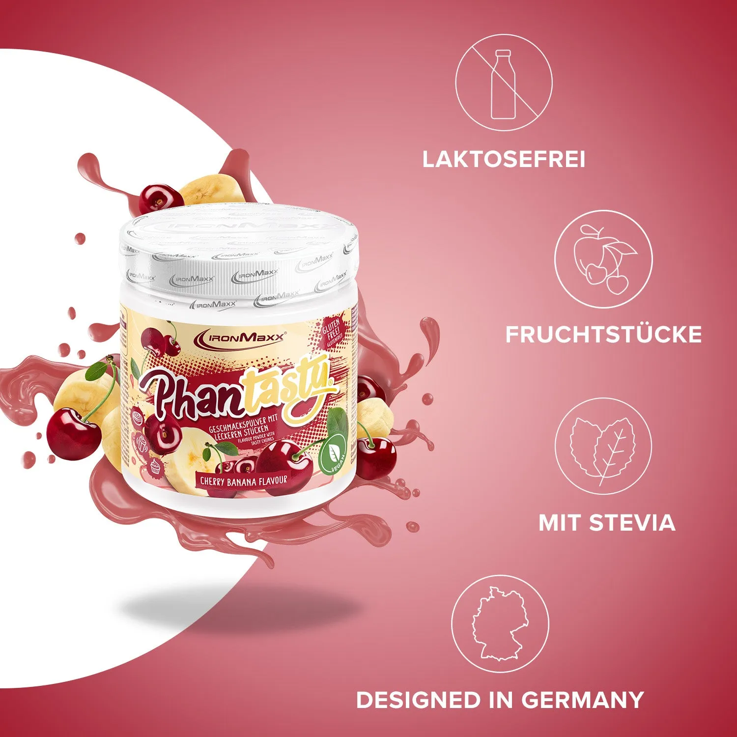 IronMaxx Phantasty Flavour Cherry Banana 250g vegan