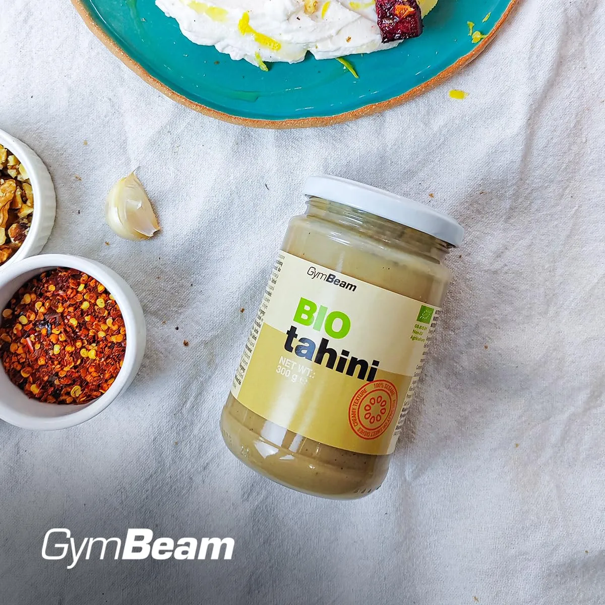 GymBeam BIO Tahini Sesampaste aus Sesam 300g cremig