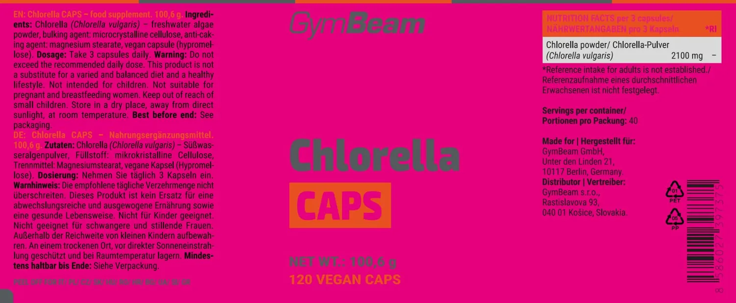 GymBeam Chlorella CAPS Kapseln 120 Stk vegan