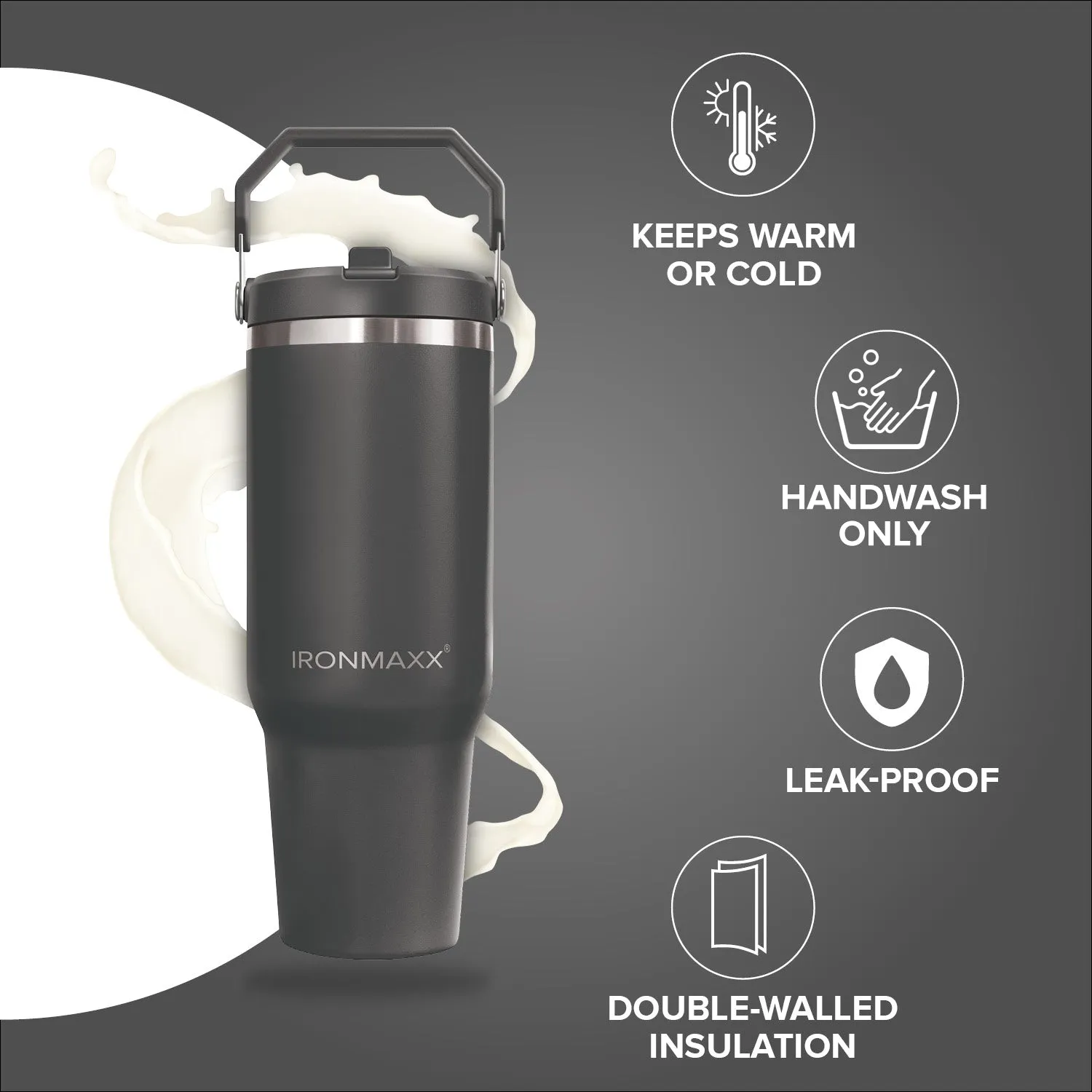 IronMaxx Cup V5.0 Thermobecher 1200ml Graphite isoliert