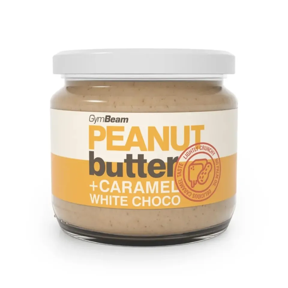 GymBeam Erdnussbutter Karamell weiße Schoko 340 g Protein
