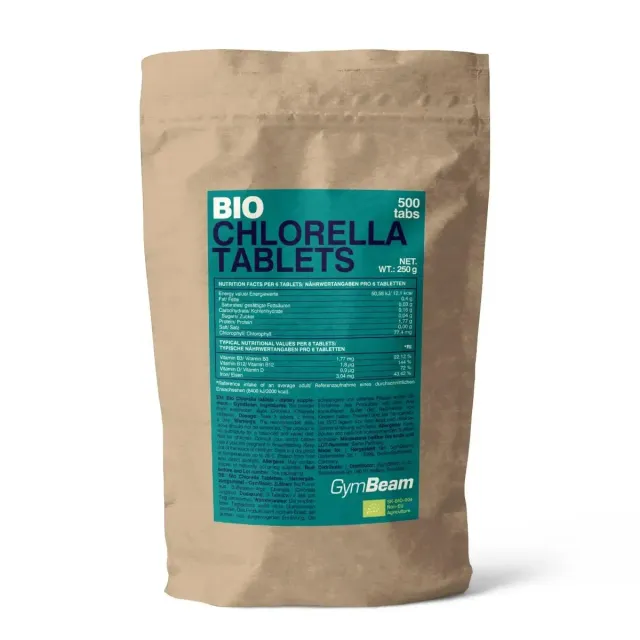 GymBeam Bio Chlorella Tabletten 500 Stk vegan proteinreich
