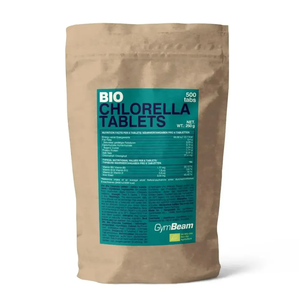 GymBeam Bio Chlorella Tabletten 500 Stk vegan proteinreich