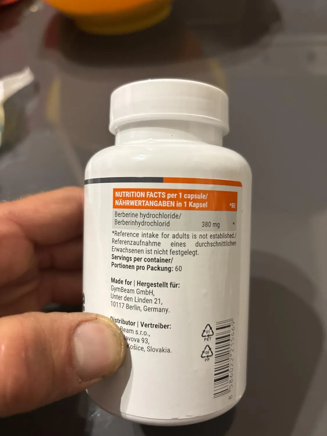GymBeam Berberin Kapseln 380mg 60 Stk vegan hochdosiert