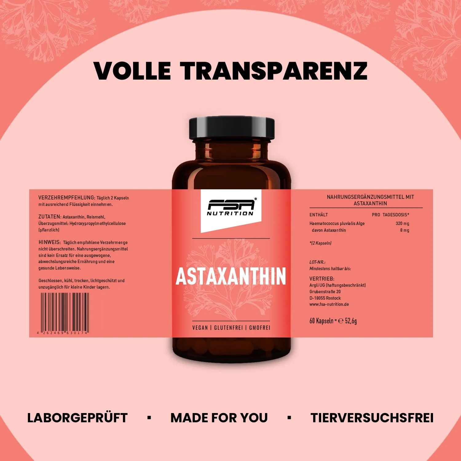 FSA Nutrition Astaxanthin Kapseln 8 mg hochdosiert